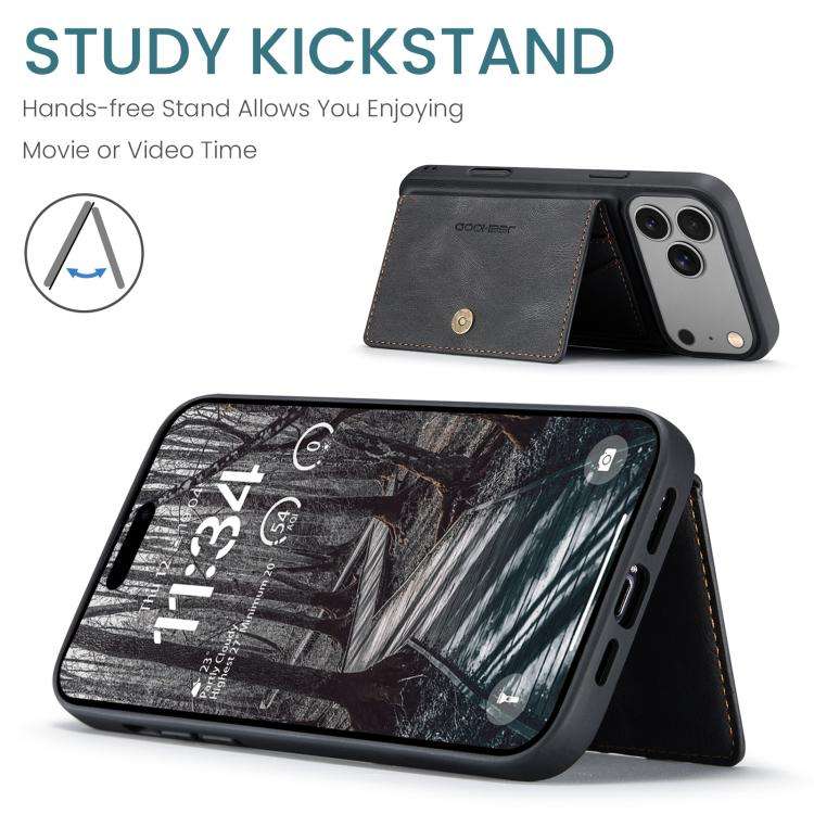 JEEHOOD J01 Retro Magnetic Detachable Wallet Phone Case, For iPhone 18 Pro / 17 Pro, For iPhone 1...