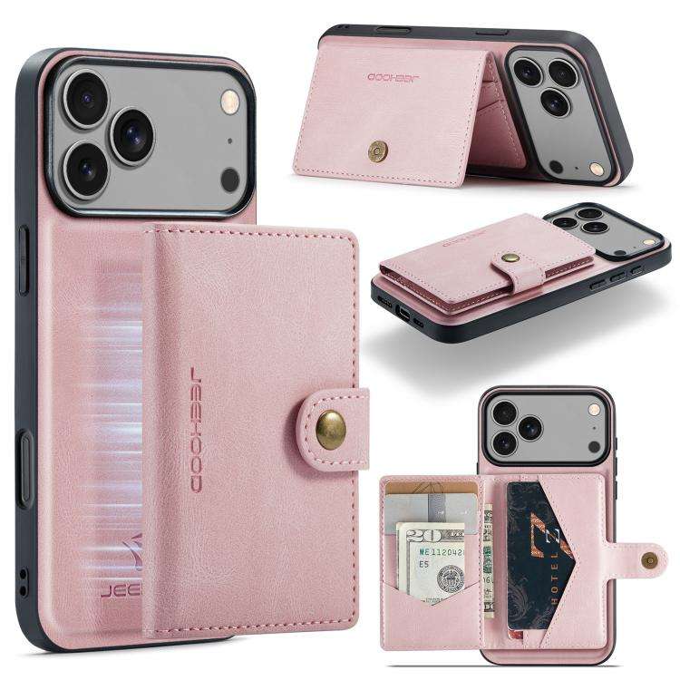 JEEHOOD J01 Retro Magnetic Detachable Wallet Phone Case, For iPhone 18 Pro / 17 Pro, For iPhone 1...