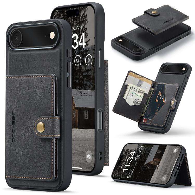 JEEHOOD J01 Retro Magnetic Detachable Wallet Phone Case, For iPhone 18 Pro / 17 Pro, For iPhone 1...