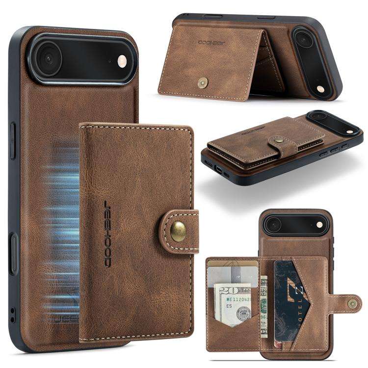 JEEHOOD J01 Retro Magnetic Detachable Wallet Phone Case, For iPhone 18 Pro / 17 Pro, For iPhone 1...