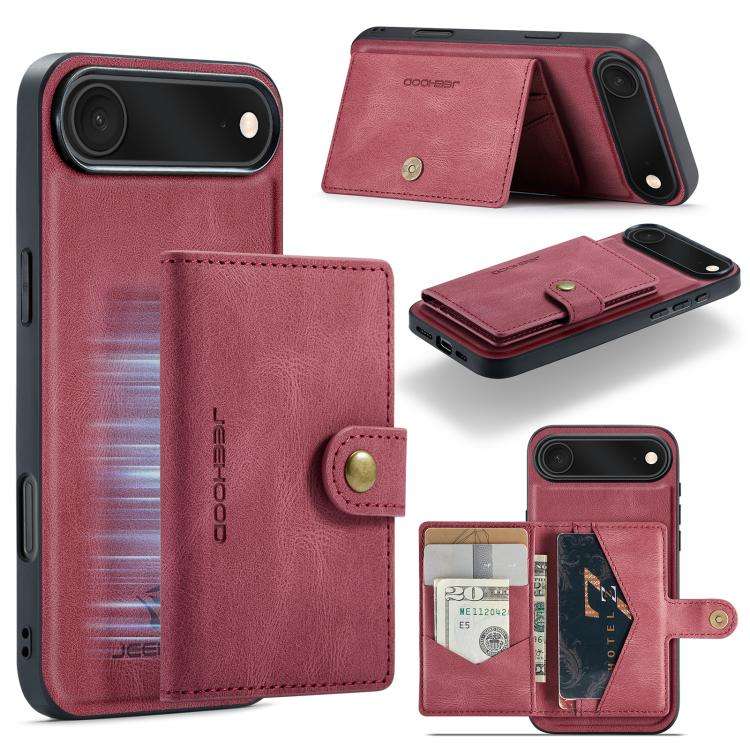 JEEHOOD J01 Retro Magnetic Detachable Wallet Phone Case, For iPhone 18 Pro / 17 Pro, For iPhone 1...