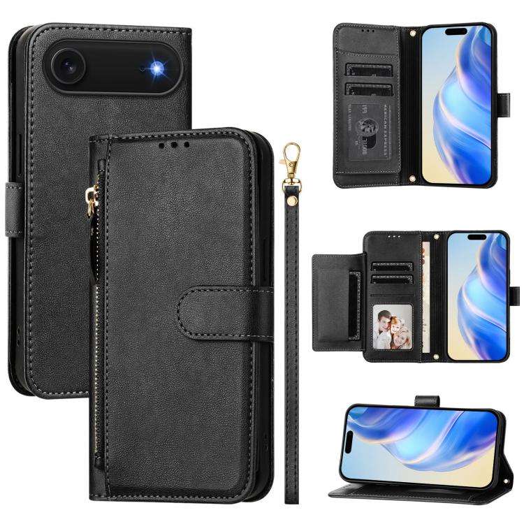 Multi-Card Slots Zipper Wallet Leather Phone Case, For iPhone 18 Pro / 17 Pro, For iPhone 18 Pro ...