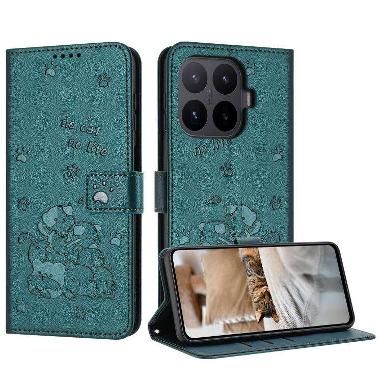 Embossed Kitten Phone Leather Case with Lanyard, For Xiaomi Poco C95 Pro, For Xiaomi 17T Pro 5G, ...