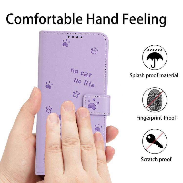 Embossed Kitten Phone Leather Case with Lanyard, For Xiaomi Poco C95 Pro, For Xiaomi 17T Pro 5G, ...