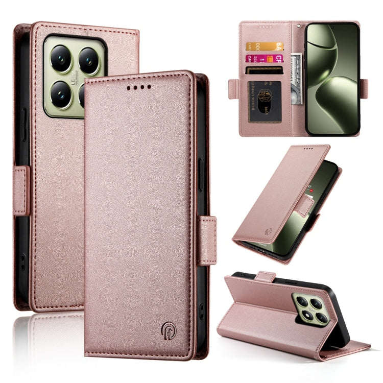 Side Buckle Magnetic Frosted Leather Phone Case, For Xiaomi 14T