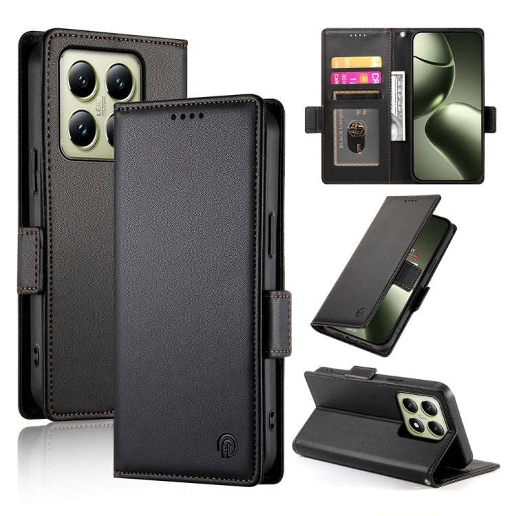 Side Buckle Magnetic Frosted Leather Phone Case, For Xiaomi 14T