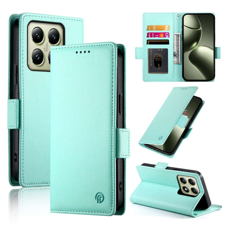 Side Buckle Magnetic Frosted Leather Phone Case, For Xiaomi 14T