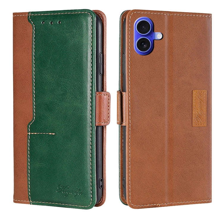 Contrast Color Side Buckle Leather Phone Case, For iPhone 18 Pro / 17 Pro, For iPhone 18 Pro Max ...