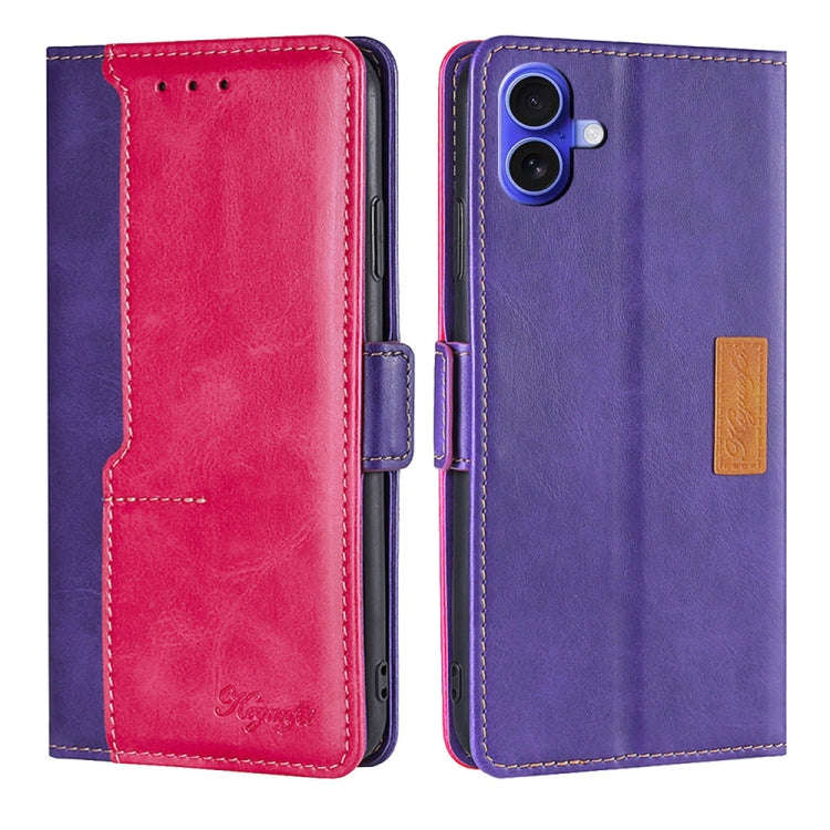 Contrast Color Side Buckle Leather Phone Case, For iPhone 18 Pro / 17 Pro, For iPhone 18 Pro Max ...