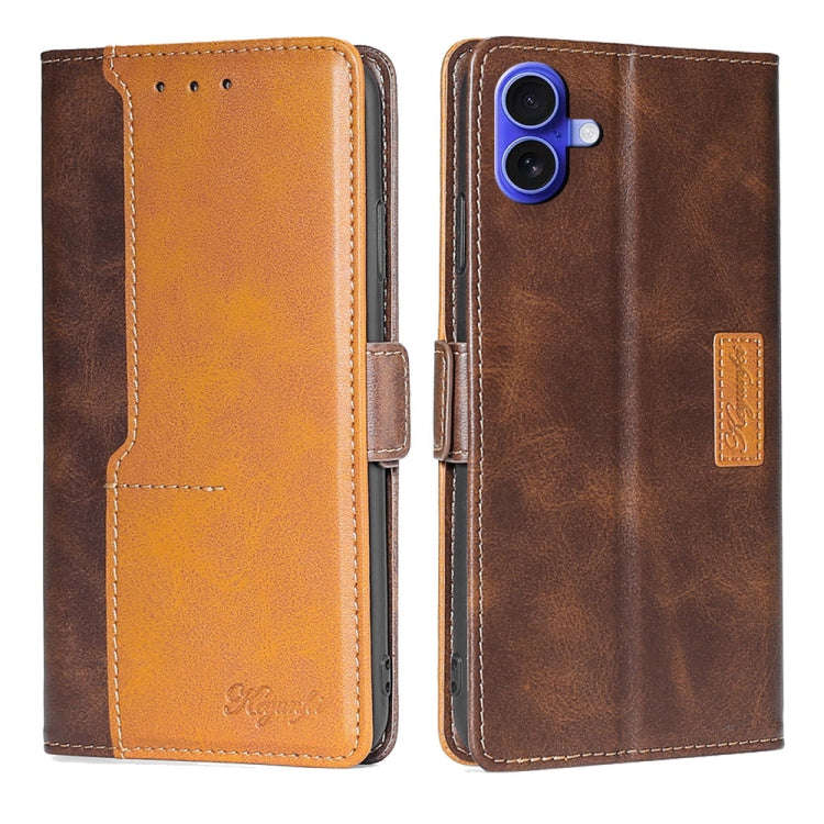 Contrast Color Side Buckle Leather Phone Case, For iPhone 18 Pro / 17 Pro, For iPhone 18 Pro Max ...
