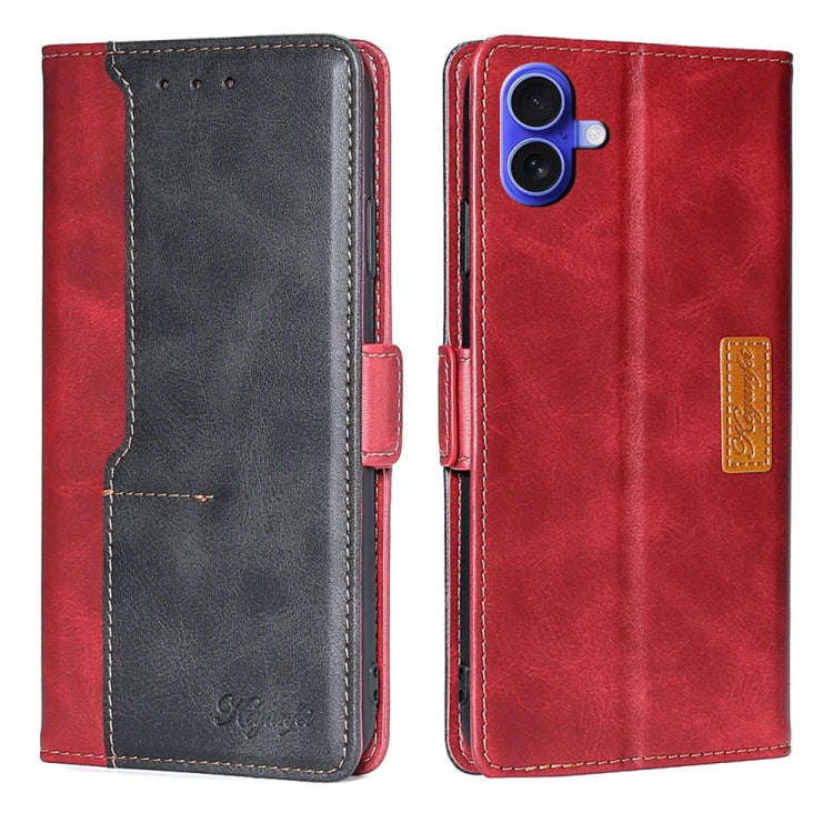Contrast Color Side Buckle Leather Phone Case, For iPhone 18 Pro / 17 Pro, For iPhone 18 Pro Max ...