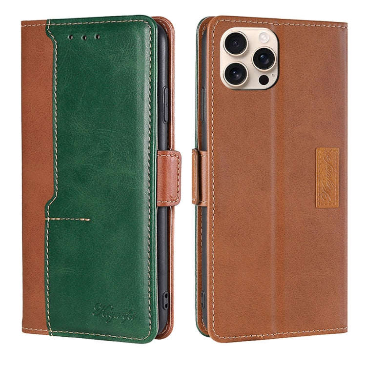 Contrast Color Side Buckle Leather Phone Case, For iPhone 18 Pro / 17 Pro, For iPhone 18 Pro Max ...