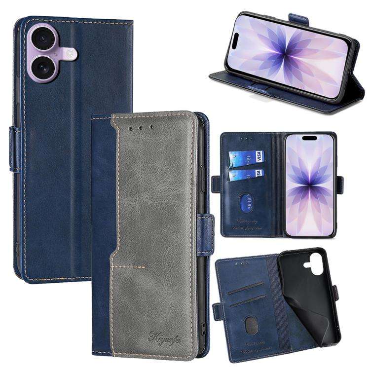 Contrast Color Side Buckle Leather Phone Case, For iPhone 18 Pro / 17 Pro, For iPhone 18 Pro Max ...