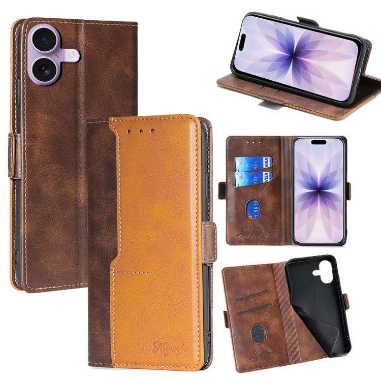 Contrast Color Side Buckle Leather Phone Case, For iPhone 18 Pro / 17 Pro, For iPhone 18 Pro Max ...