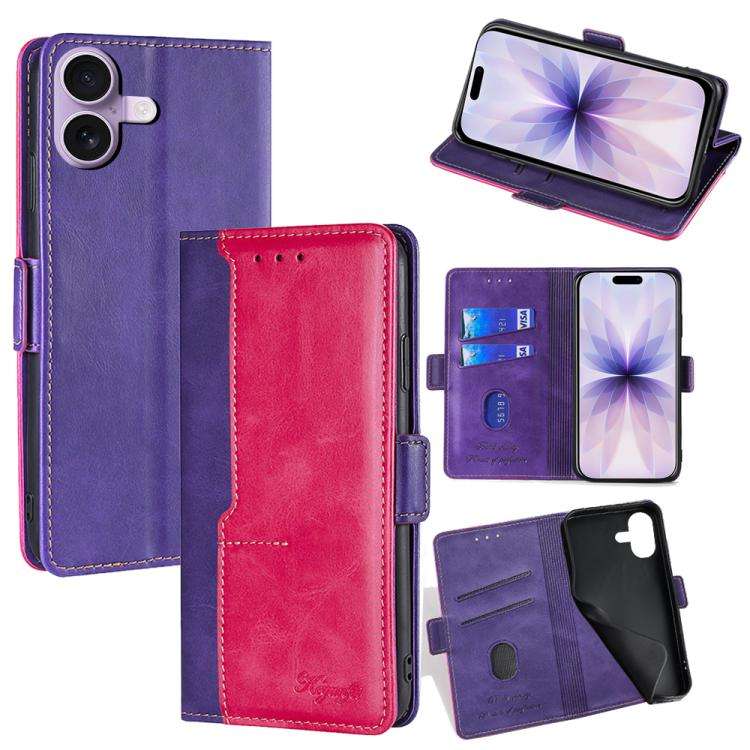 Contrast Color Side Buckle Leather Phone Case, For iPhone 18 Pro / 17 Pro, For iPhone 18 Pro Max ...