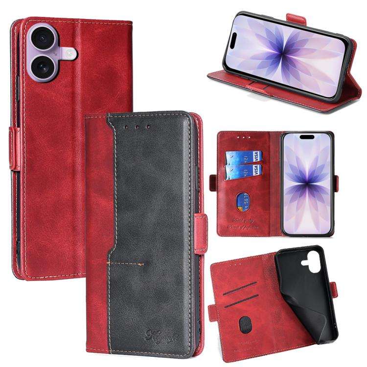 Contrast Color Side Buckle Leather Phone Case, For iPhone 18 Pro / 17 Pro, For iPhone 18 Pro Max ...