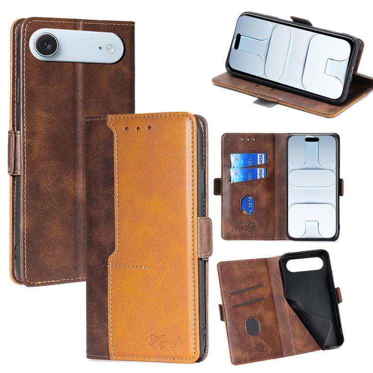 Contrast Color Side Buckle Leather Phone Case, For iPhone 18 Pro / 17 Pro, For iPhone 18 Pro Max ...