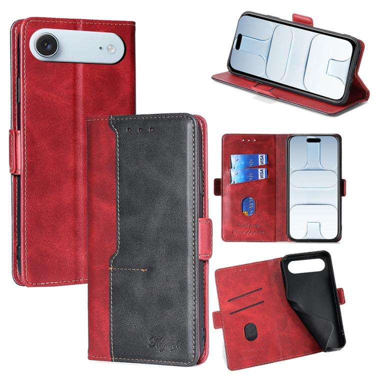 Contrast Color Side Buckle Leather Phone Case, For iPhone 18 Pro / 17 Pro, For iPhone 18 Pro Max ...
