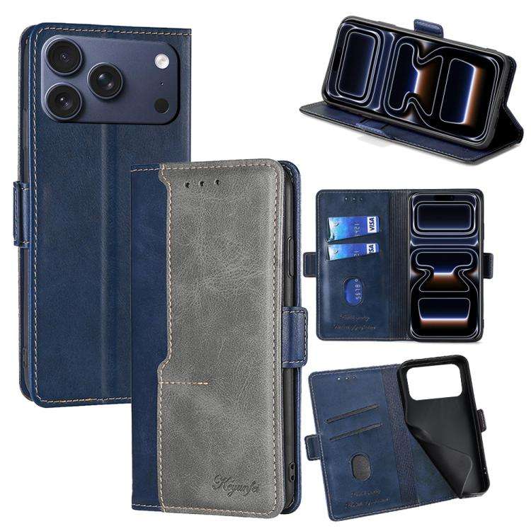 Contrast Color Side Buckle Leather Phone Case, For iPhone 18 Pro / 17 Pro, For iPhone 18 Pro Max ...