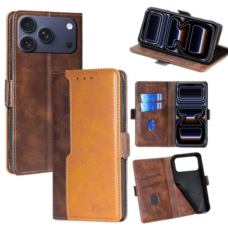 Contrast Color Side Buckle Leather Phone Case, For iPhone 18 Pro / 17 Pro, For iPhone 18 Pro Max ...
