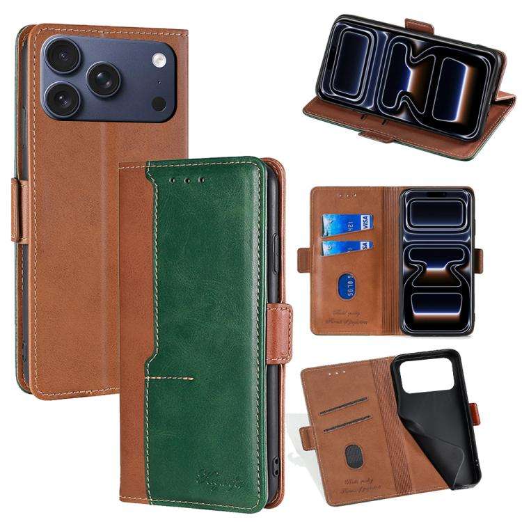 Contrast Color Side Buckle Leather Phone Case, For iPhone 18 Pro / 17 Pro, For iPhone 18 Pro Max ...
