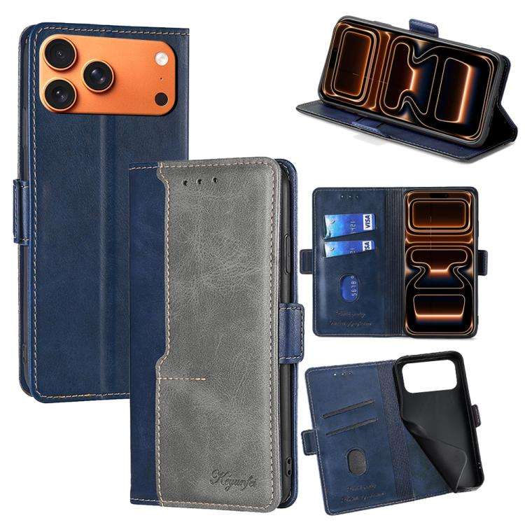 Contrast Color Side Buckle Leather Phone Case, For iPhone 18 Pro / 17 Pro, For iPhone 18 Pro Max ...