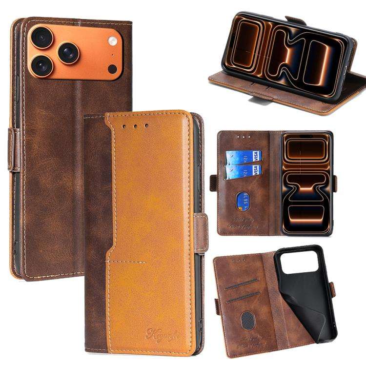 Contrast Color Side Buckle Leather Phone Case, For iPhone 18 Pro / 17 Pro, For iPhone 18 Pro Max ...