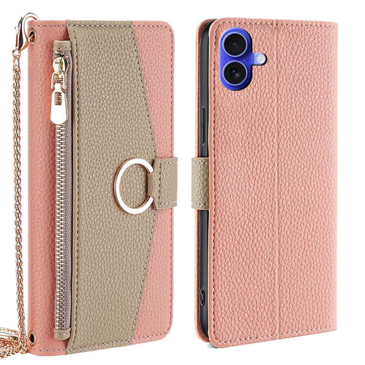 Crossbody Litchi Texture Leather Phone Case, For iPhone 17e / 16e, For iPhone 17 Pro Max, For iPh...