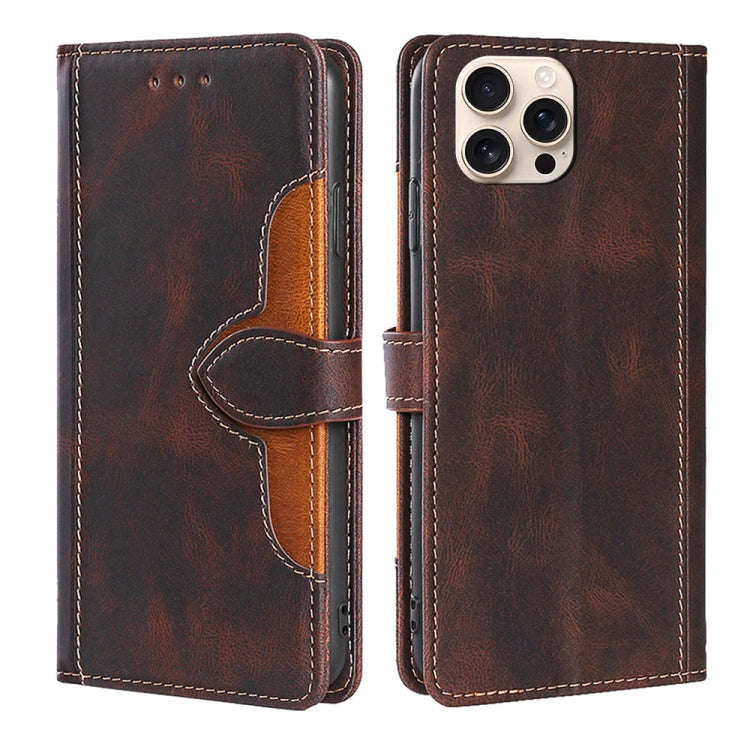 Skin Feel Magnetic Buckle Leather Phone Case, For iPhone 18 Pro / 17 Pro, For iPhone 18 Pro Max /...