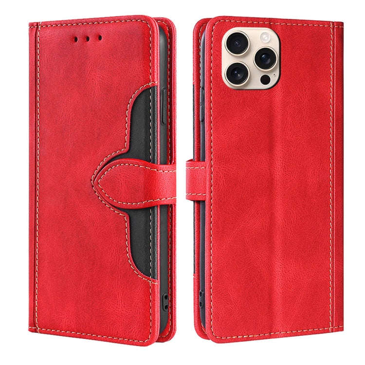 Skin Feel Magnetic Buckle Leather Phone Case, For iPhone 18 Pro / 17 Pro, For iPhone 18 Pro Max /...