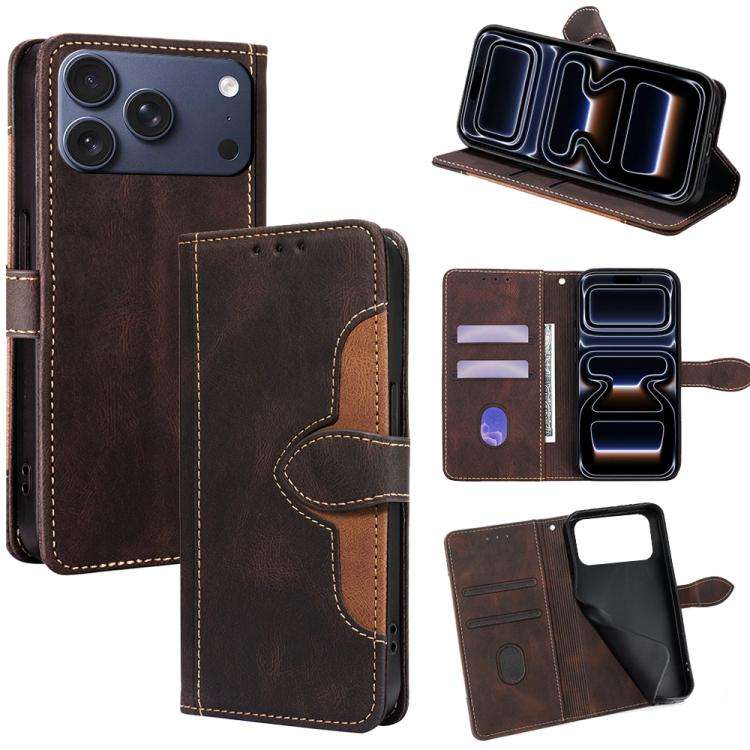 Skin Feel Magnetic Buckle Leather Phone Case, For iPhone 18 Pro / 17 Pro, For iPhone 18 Pro Max /...