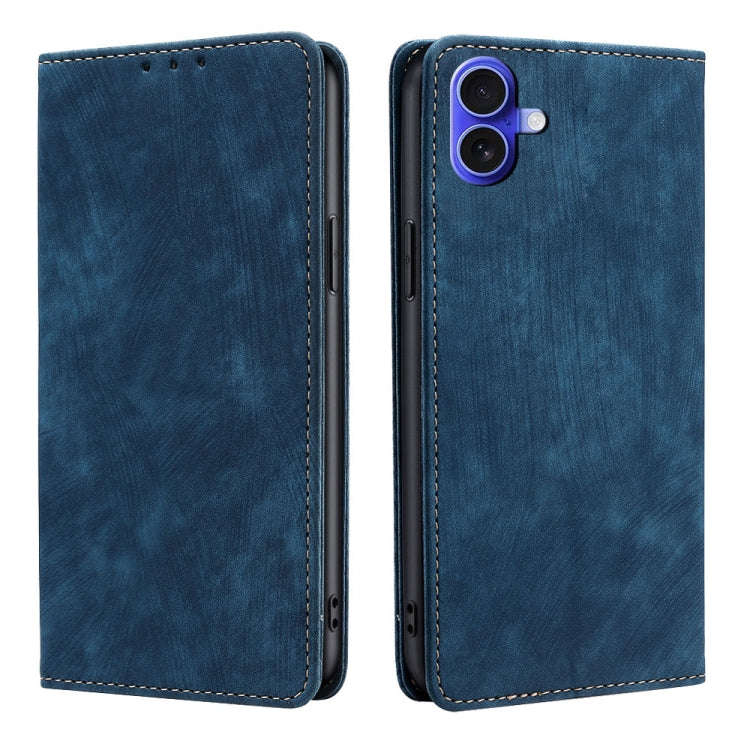 RFID Anti-theft Brush Magnetic Leather Phone Case, For iPhone 18 Pro / 17 Pro, For iPhone 18 Pro ...