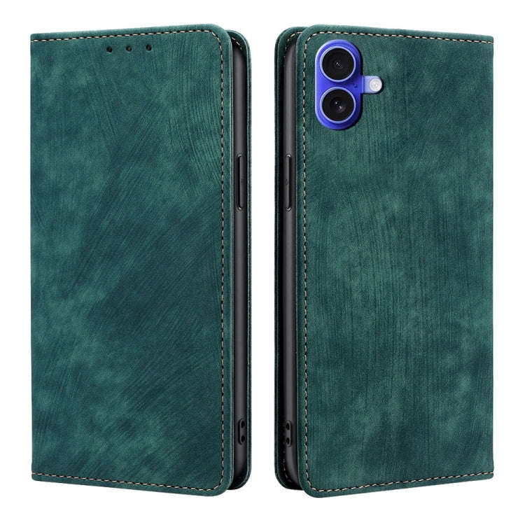 RFID Anti-theft Brush Magnetic Leather Phone Case, For iPhone 18 Pro / 17 Pro, For iPhone 18 Pro ...