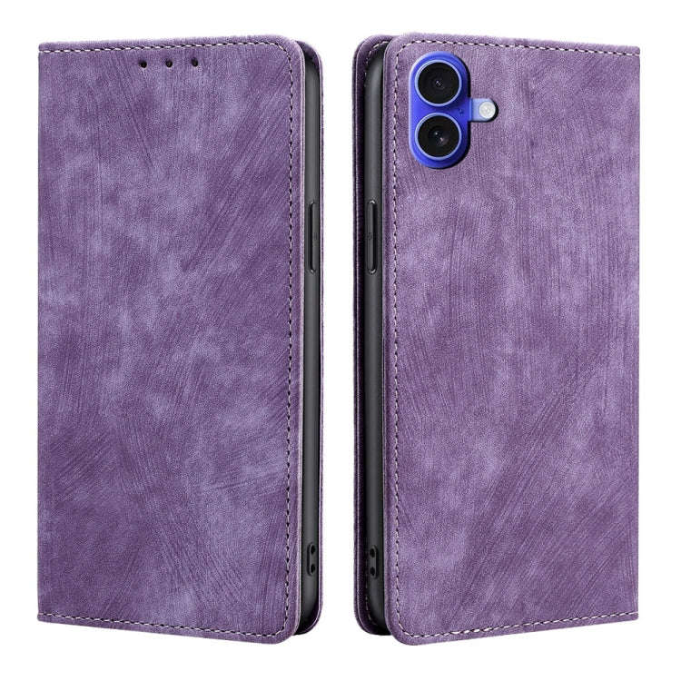 RFID Anti-theft Brush Magnetic Leather Phone Case, For iPhone 18 Pro / 17 Pro, For iPhone 18 Pro ...