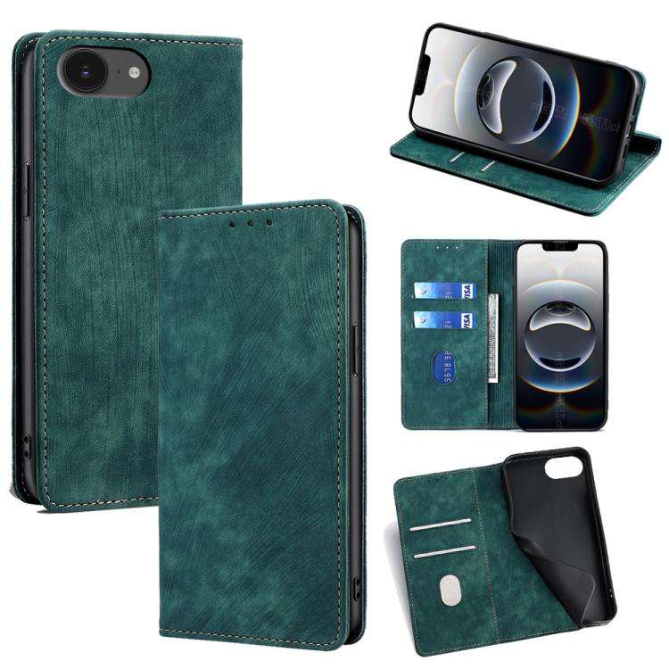 RFID Anti-theft Brush Magnetic Leather Phone Case, For iPhone 18 Pro / 17 Pro, For iPhone 18 Pro ...