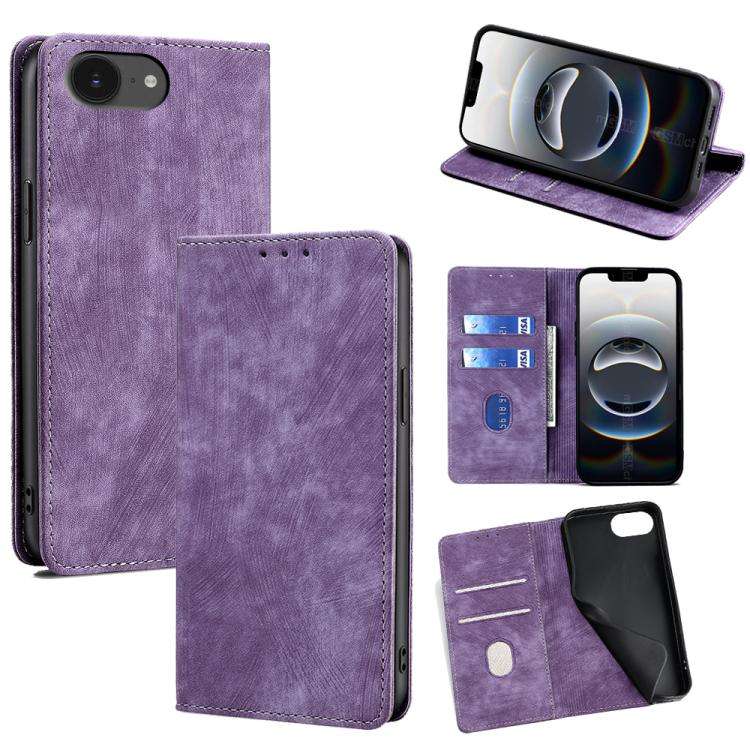 RFID Anti-theft Brush Magnetic Leather Phone Case, For iPhone 18 Pro / 17 Pro, For iPhone 18 Pro ...