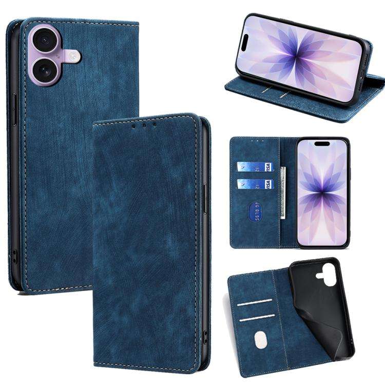RFID Anti-theft Brush Magnetic Leather Phone Case, For iPhone 18 Pro / 17 Pro, For iPhone 18 Pro ...