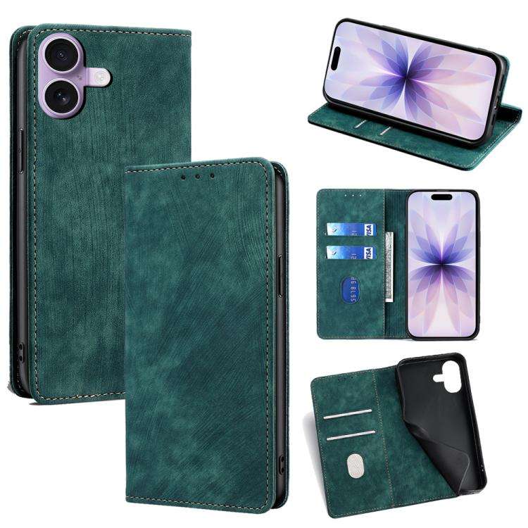RFID Anti-theft Brush Magnetic Leather Phone Case, For iPhone 18 Pro / 17 Pro, For iPhone 18 Pro ...