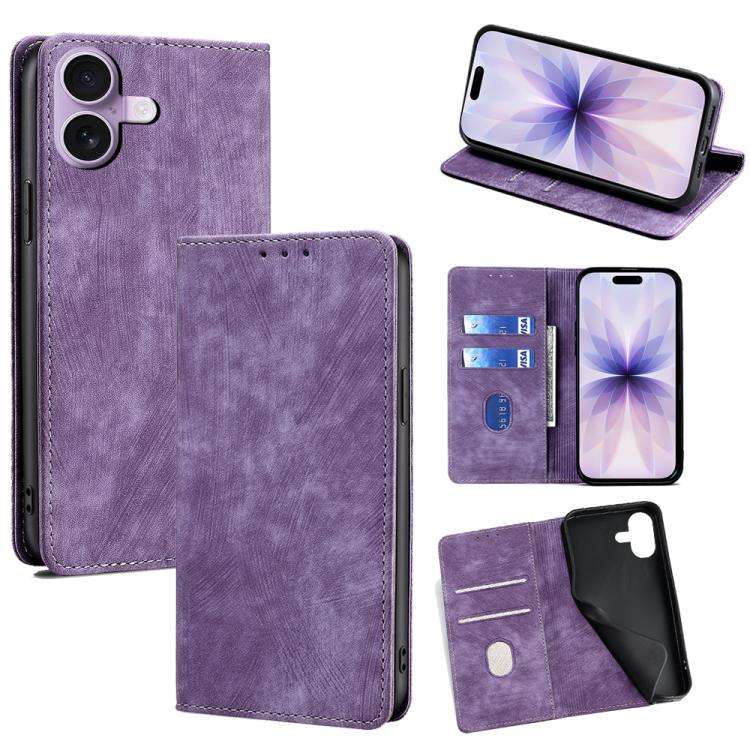 RFID Anti-theft Brush Magnetic Leather Phone Case, For iPhone 18 Pro / 17 Pro, For iPhone 18 Pro ...