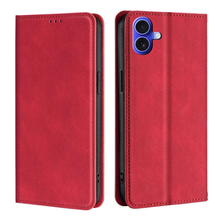 Skin Feel Magnetic Leather Phone Case, For iPhone 17 Pro Max, For iPhone 17 Pro, For iPhone 17, F...