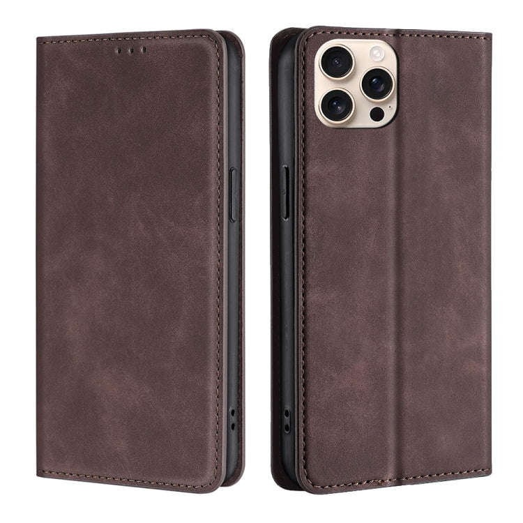 Skin Feel Magnetic Leather Phone Case, For iPhone 17 Pro Max, For iPhone 17 Pro, For iPhone 17, F...