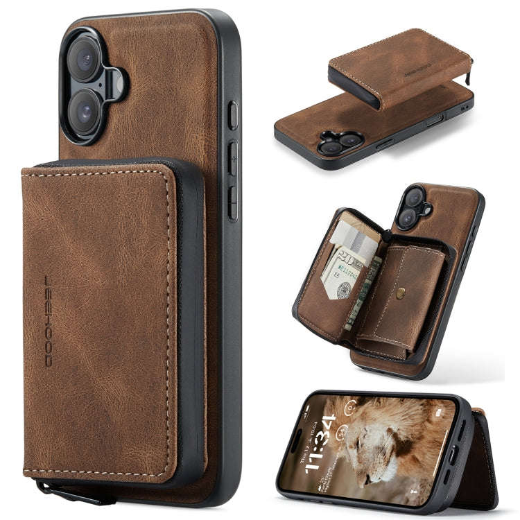 JEEHOOD J02 Magnetic Zipper Horizontal Flip Leather Phone Case, For iPhone 17e / 16e, For iPhone ...