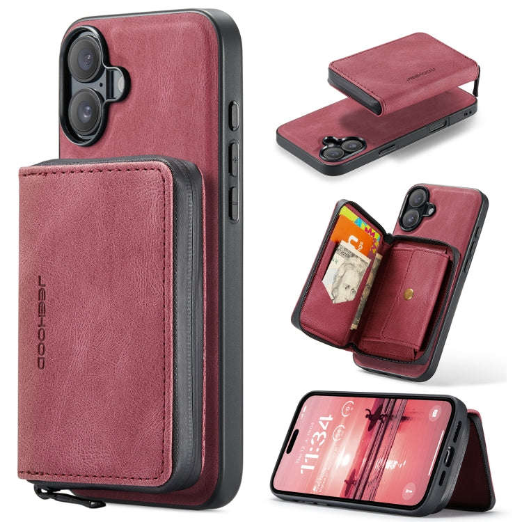 JEEHOOD J02 Magnetic Zipper Horizontal Flip Leather Phone Case, For iPhone 17e / 16e, For iPhone ...