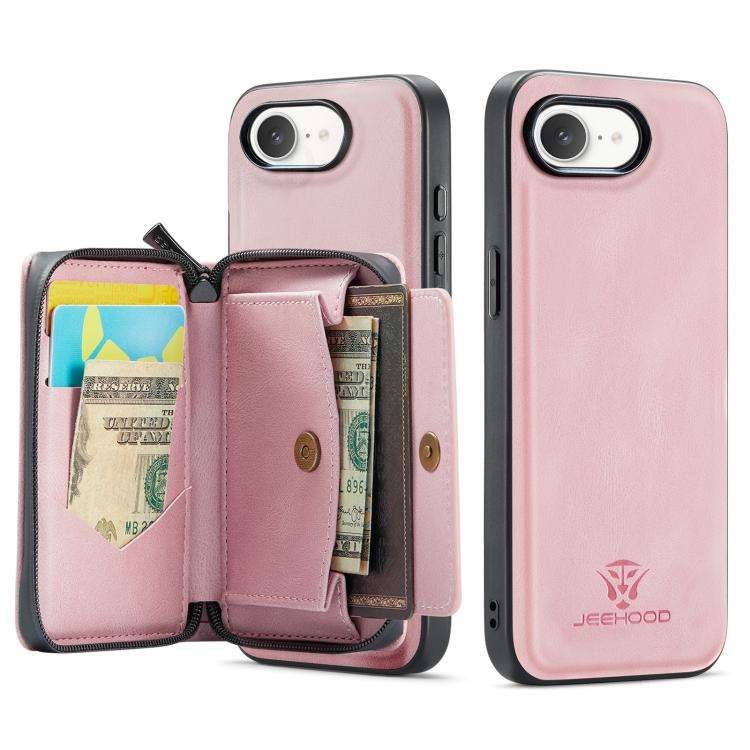 JEEHOOD J02 Magnetic Zipper Horizontal Flip Leather Phone Case, For iPhone 17e / 16e, For iPhone ...