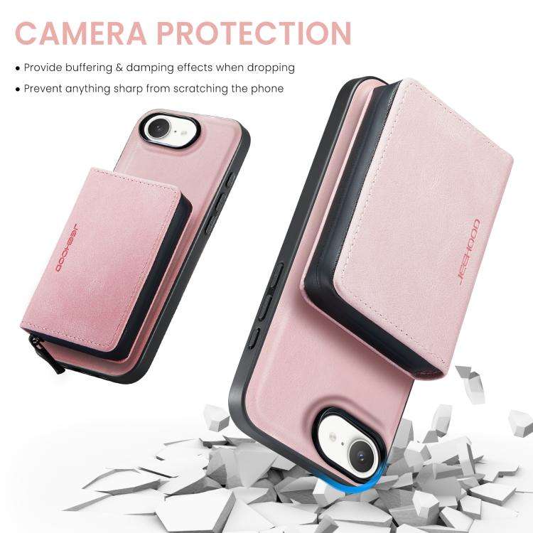 JEEHOOD J02 Magnetic Zipper Horizontal Flip Leather Phone Case, For iPhone 17e / 16e, For iPhone ...