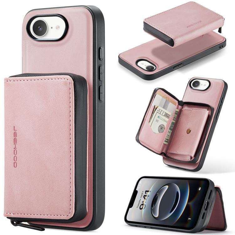 JEEHOOD J02 Magnetic Zipper Horizontal Flip Leather Phone Case, For iPhone 17e / 16e, For iPhone ...