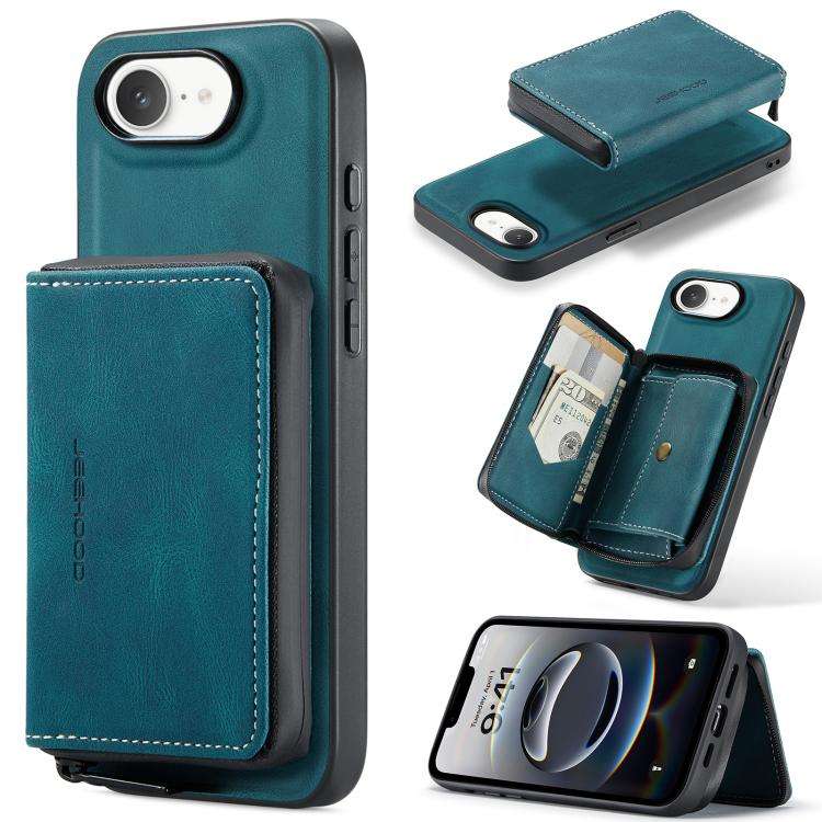 JEEHOOD J02 Magnetic Zipper Horizontal Flip Leather Phone Case, For iPhone 17e / 16e, For iPhone ...