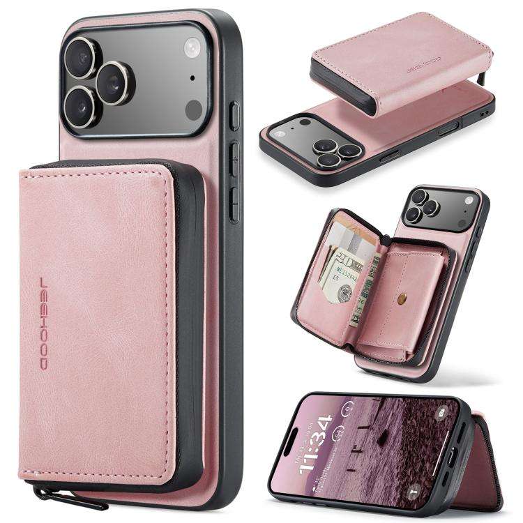 JEEHOOD J02 Magnetic Zipper Horizontal Flip Leather Phone Case, For iPhone 17e / 16e, For iPhone ...