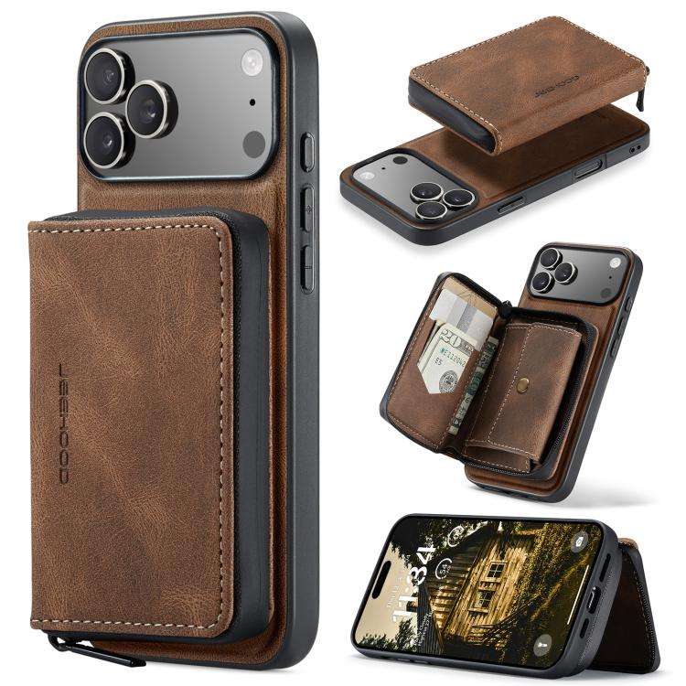 JEEHOOD J02 Magnetic Zipper Horizontal Flip Leather Phone Case, For iPhone 17e / 16e, For iPhone ...