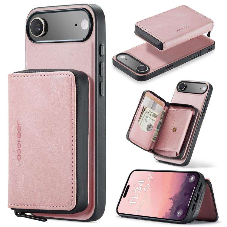 JEEHOOD J02 Magnetic Zipper Horizontal Flip Leather Phone Case, For iPhone 17e / 16e, For iPhone ...